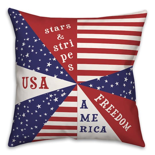 Patriotic Flag Starburst Throw Pillow